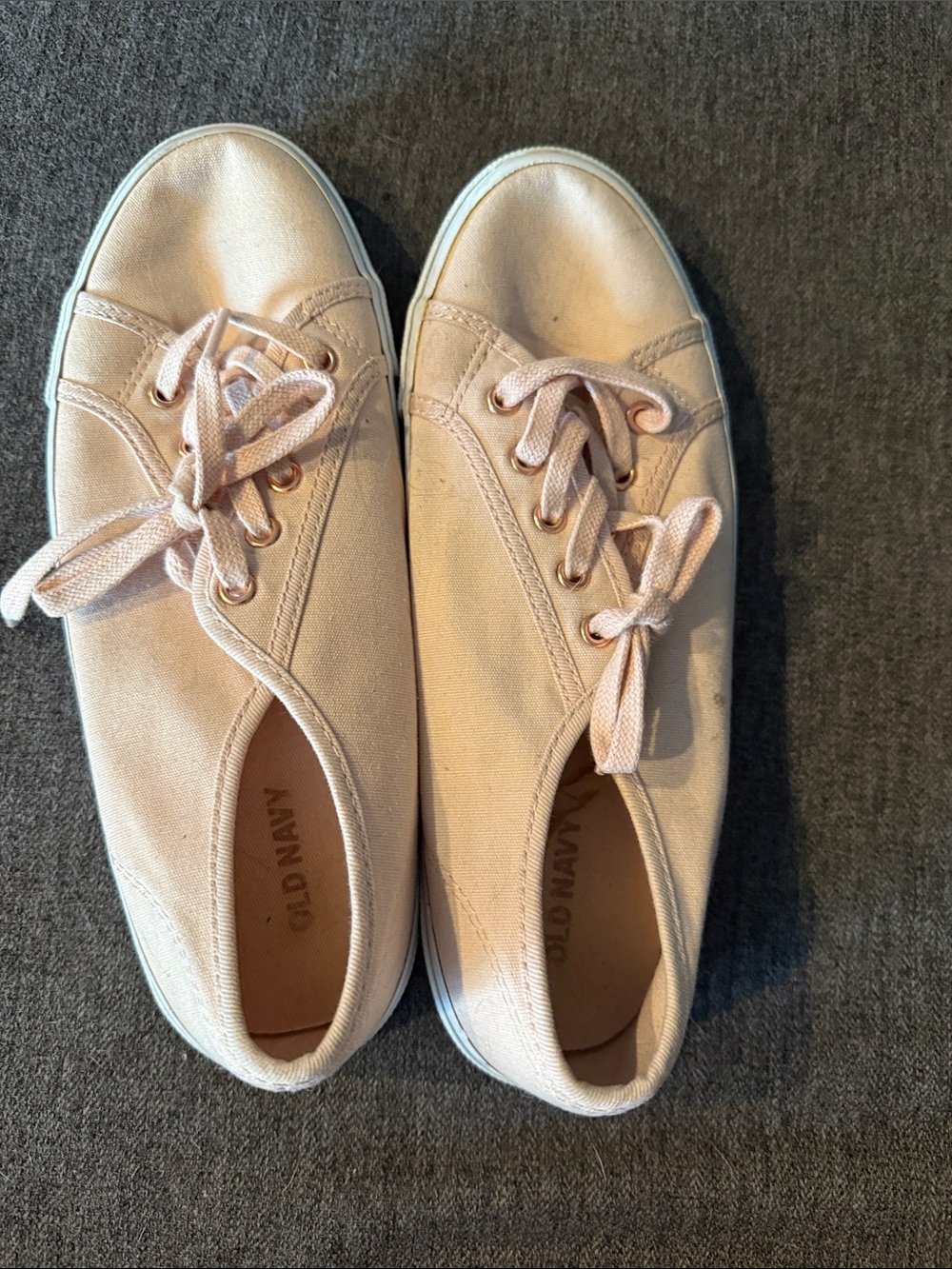 Old Navy Women's Pale Pink Canvas Lace-Up Sneakers